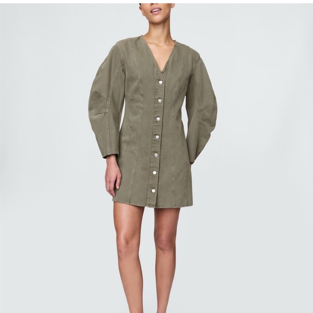 Green barrel mini dress